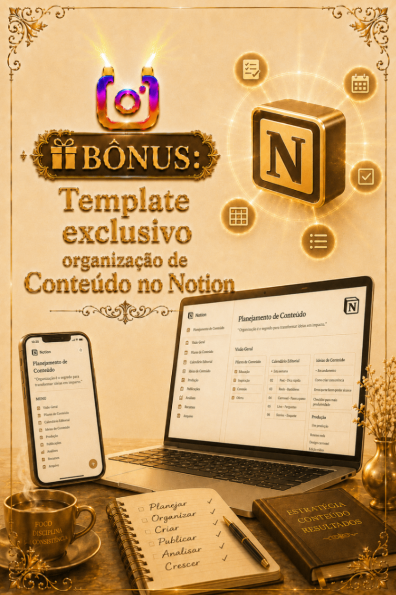 Prévia do bônus template Notion