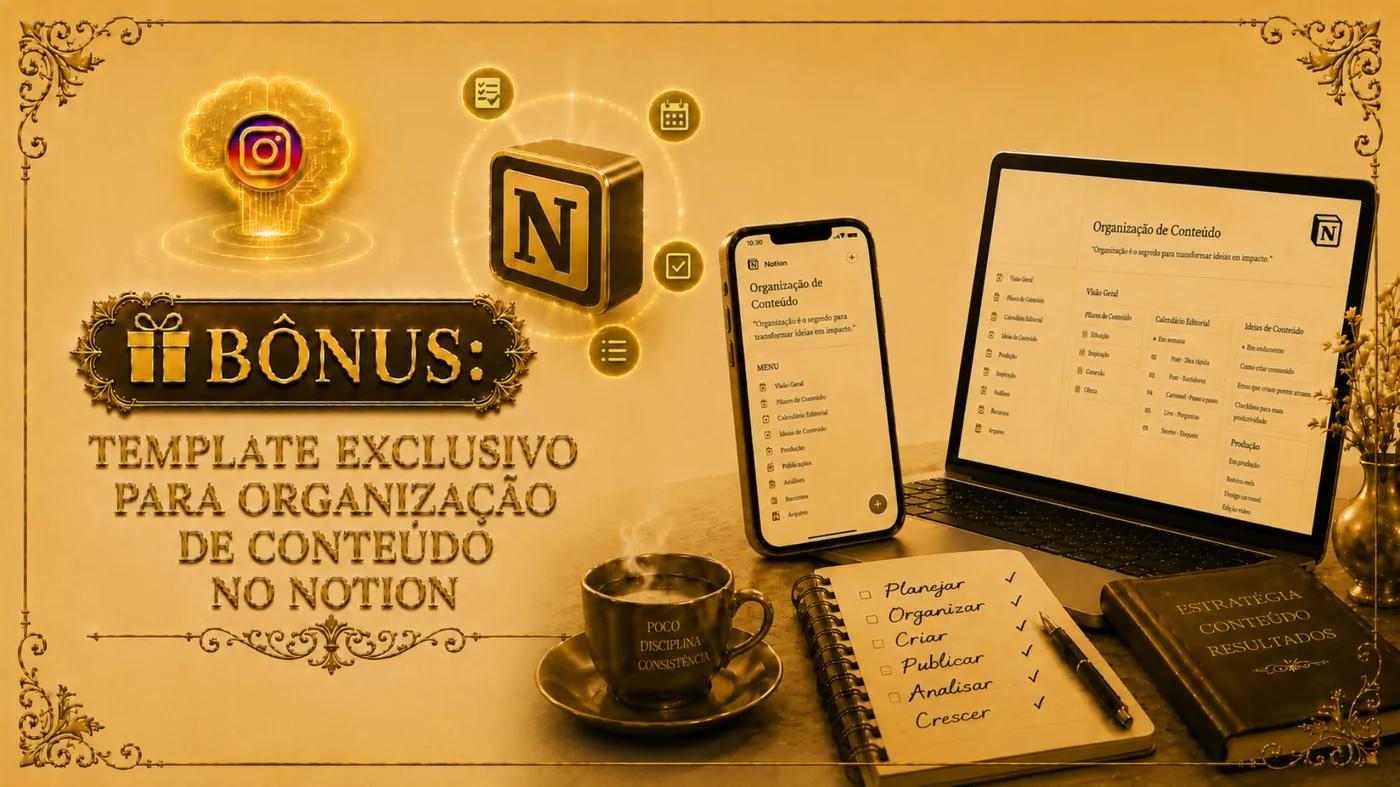 Bônus: Template exclusivo para organização de conteúdo no Notion