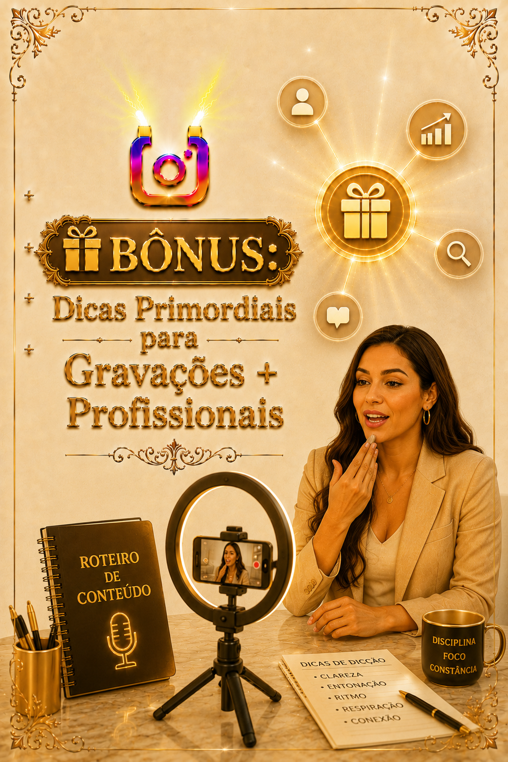 Prévia do bônus de gravações profissionais